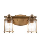 Bathroom wall lamps - Quintiesse Ashland Bay wall lamp - 2 light sources - Natural brass IP44 Elstead Lighting QN-ASHLANDBAY2-NBR-BATH - product 1
