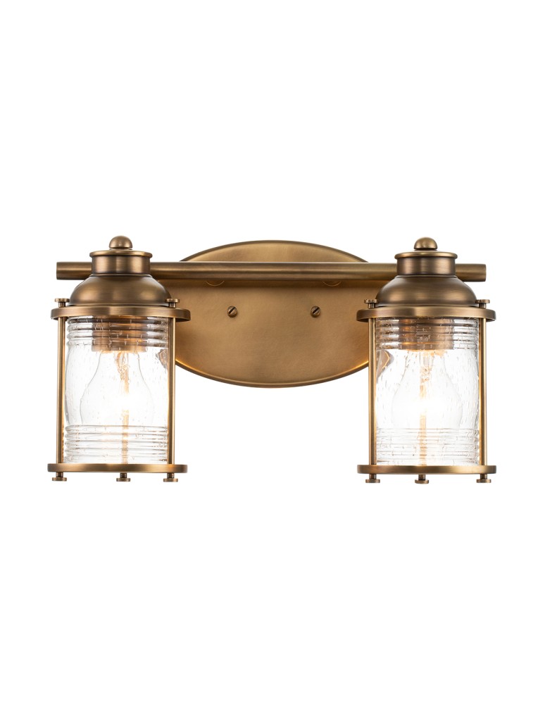 Bathroom wall lamps - Quintiesse Ashland Bay wall lamp - 2 light sources - Natural brass IP44 Elstead Lighting QN-ASHLANDBAY2-NBR-BATH - product kolory-swiatla.pl 1