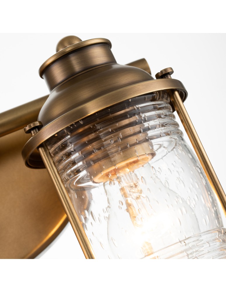 Bathroom wall lamps - Quintiesse Ashland Bay wall lamp - 2 light sources - Natural brass IP44 Elstead Lighting QN-ASHLANDBAY2-NBR-BATH - product kolory-swiatla.pl 4