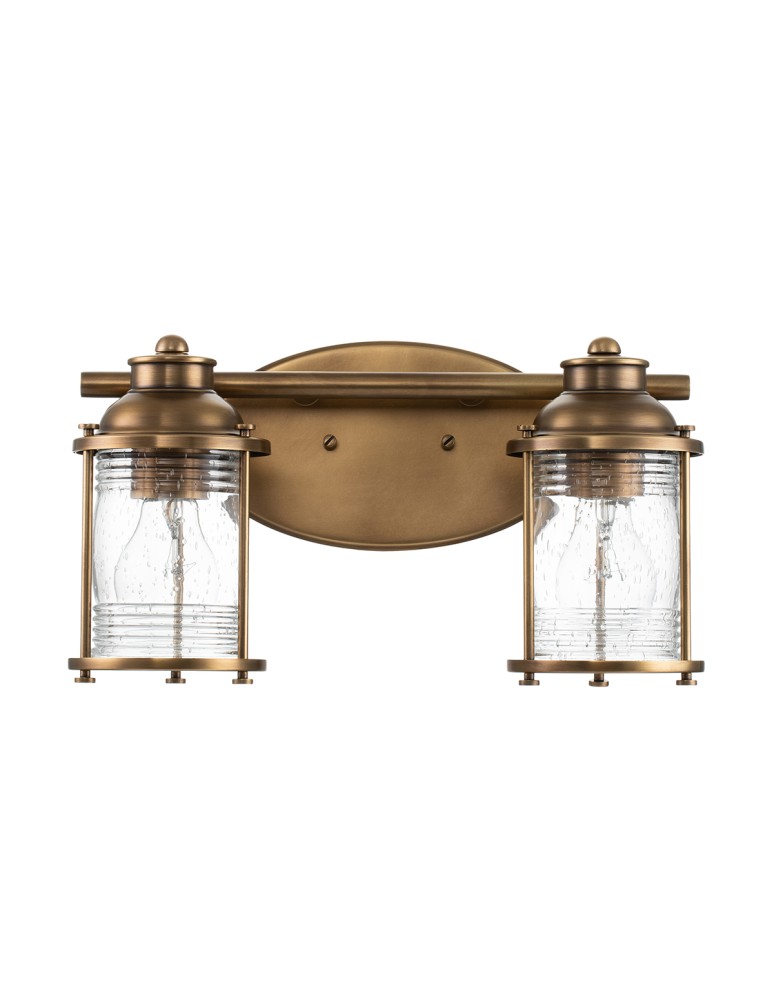Bathroom wall lamps - Quintiesse Ashland Bay wall lamp - 2 light sources - Natural brass IP44 Elstead Lighting QN-ASHLANDBAY2-NBR-BATH - product kolory-swiatla.pl 5