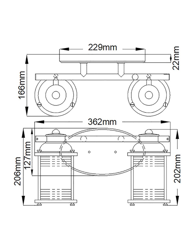 Quintiesse Kinkiet Ashland Bay - 2 źródła światła - Naturalny mosiądz IP44 Elstead Lighting QN-ASHLANDBAY2-NBR-BATH