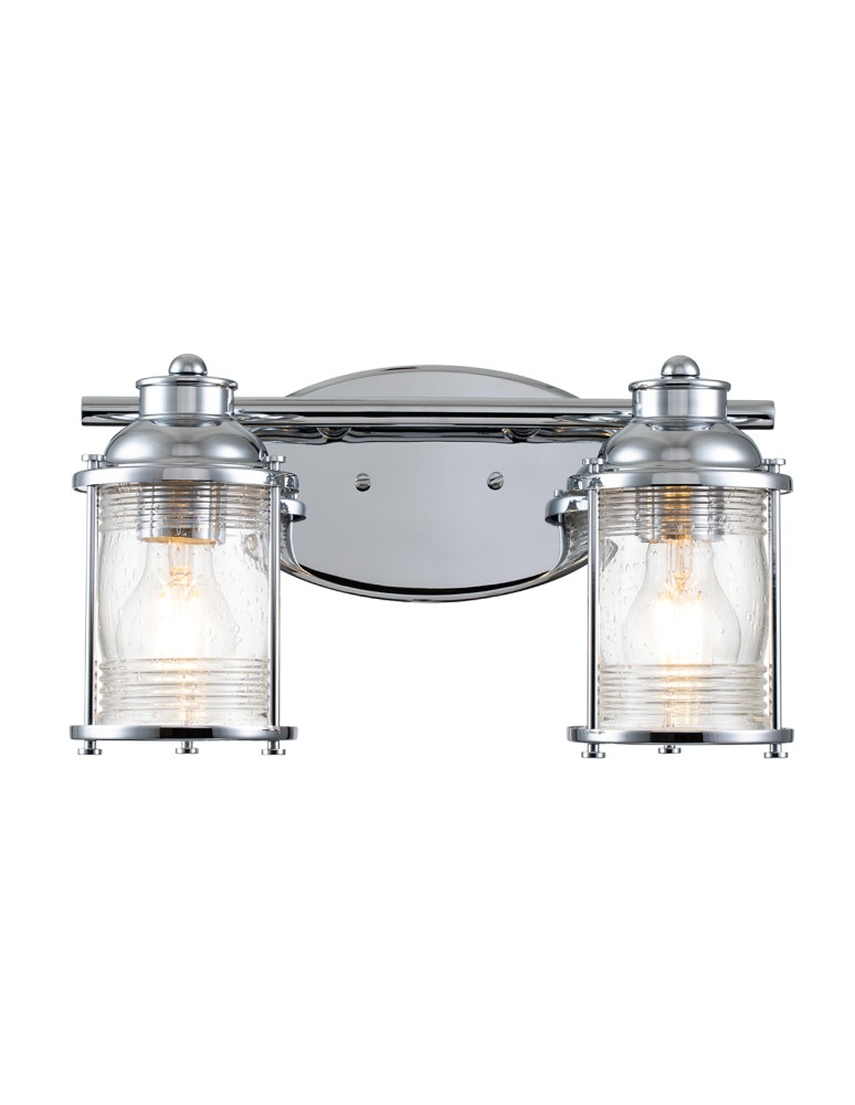 Quintiesse Kinkiet Ashland Bay - 2 źródła światła - Polerowany chrom IP44 Elstead Lighting QN-ASHLANDBAY2-PC-BATH