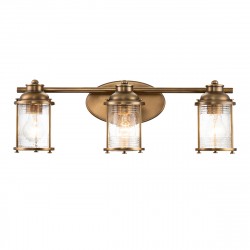 Quintiesse Kinkiet Ashland Bay - 3 źródła światła - Naturalny mosiądz IP44 Elstead Lighting QN-ASHLANDBAY3-NBR-BATH