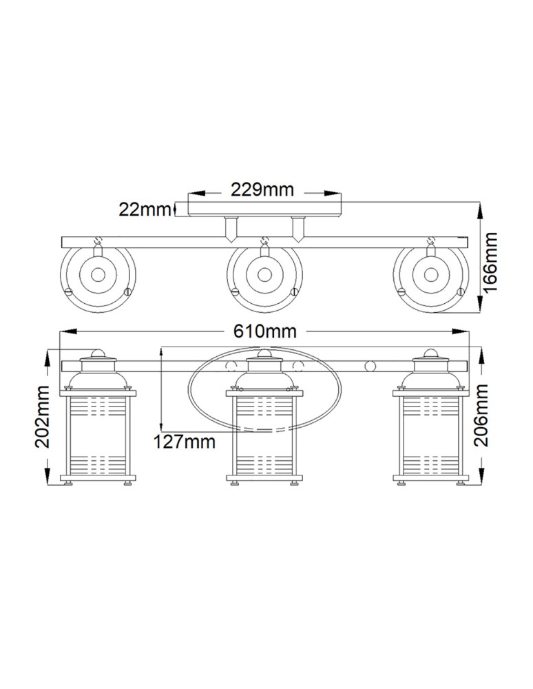 Bathroom wall lamps - Quintiesse Ashland Bay wall lamp - 3 light sources - Natural brass IP44 Elstead Lighting QN-ASHLANDBAY3-NBR-BATH - product kolory-swiatla.pl 6