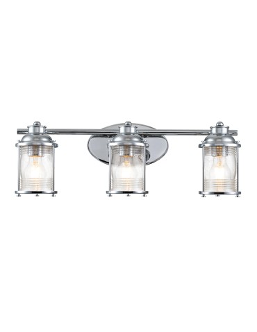 Quintiesse Ashland Bay wall lamp - 3 light sources - Polished chrome IP44 Elstead Lighting QN-ASHLANDBAY3-PC-BATH