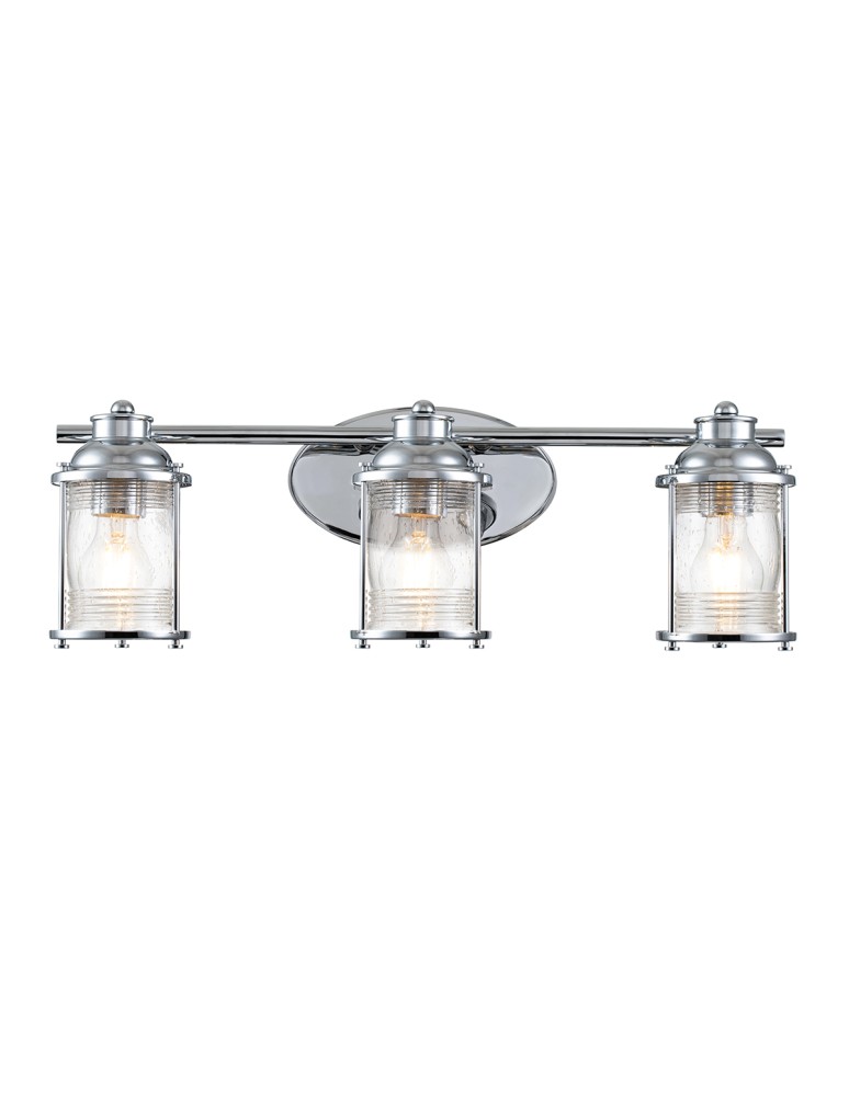 Quintiesse Kinkiet Ashland Bay - 3 źródła światła - Polerowany chrom IP44 Elstead Lighting QN-ASHLANDBAY3-PC-BATH