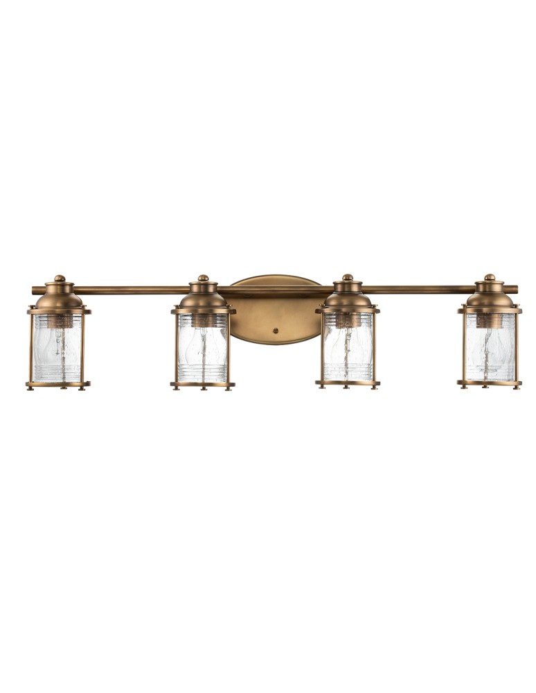 Bathroom wall lamps - Quintiesse Ashland Bay wall lamp - 4 light sources - Natural brass IP44 Elstead Lighting QN-ASHLANDBAY4-NBR-BATH - product kolory-swiatla.pl 5