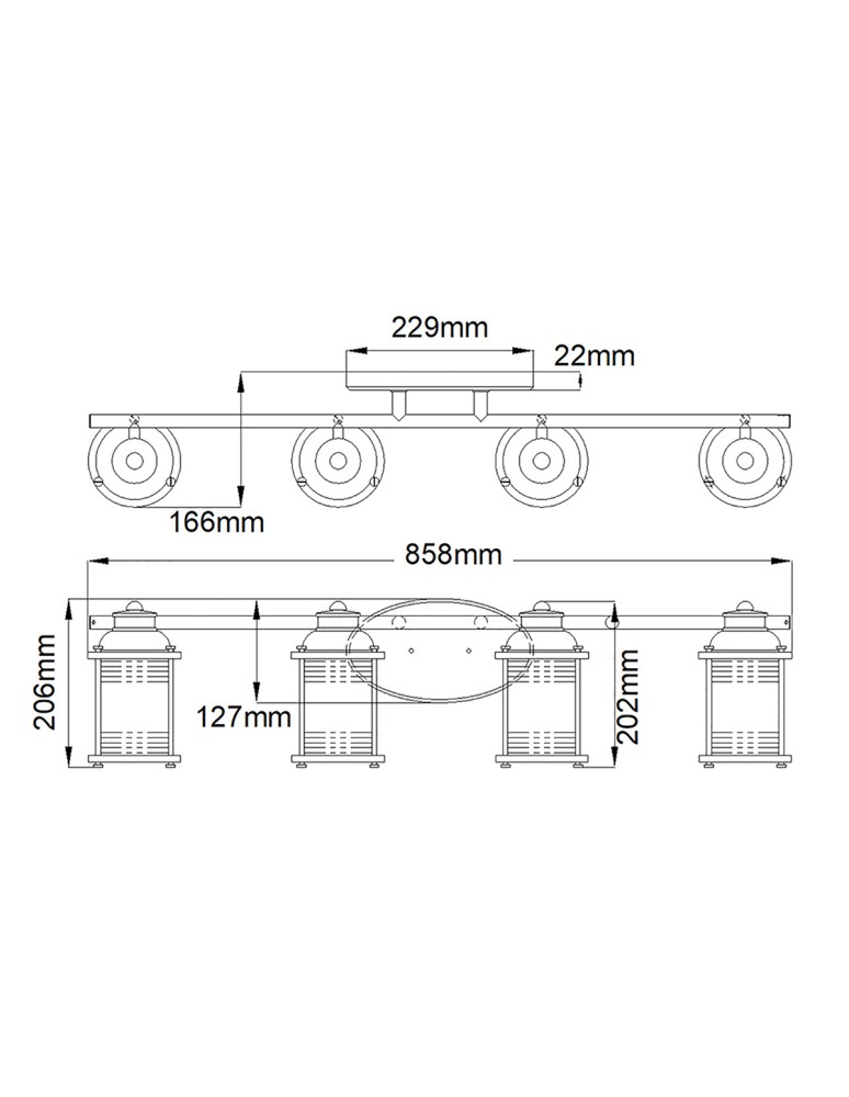Bathroom wall lamps - Quintiesse Ashland Bay wall lamp - 4 light sources - Polished chrome IP44 Elstead Lighting QN-ASHLANDBAY4-PC-BATH - product kolory-swiatla.pl 5