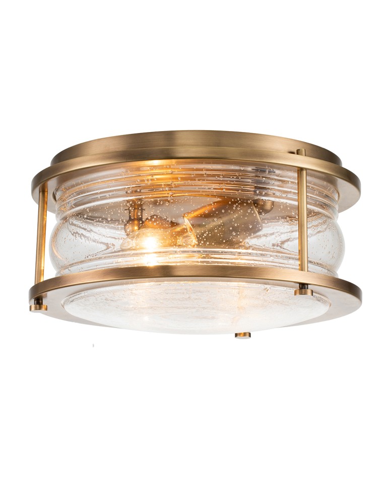 Classic ceiling lamps - Quintiesse Plafon Ashland Bay - 2 light sources - Natural brass IP44 Elstead Lighting QN-ASHLANDBAY-F-NBR-BATH - product kolory-swiatla.pl 1