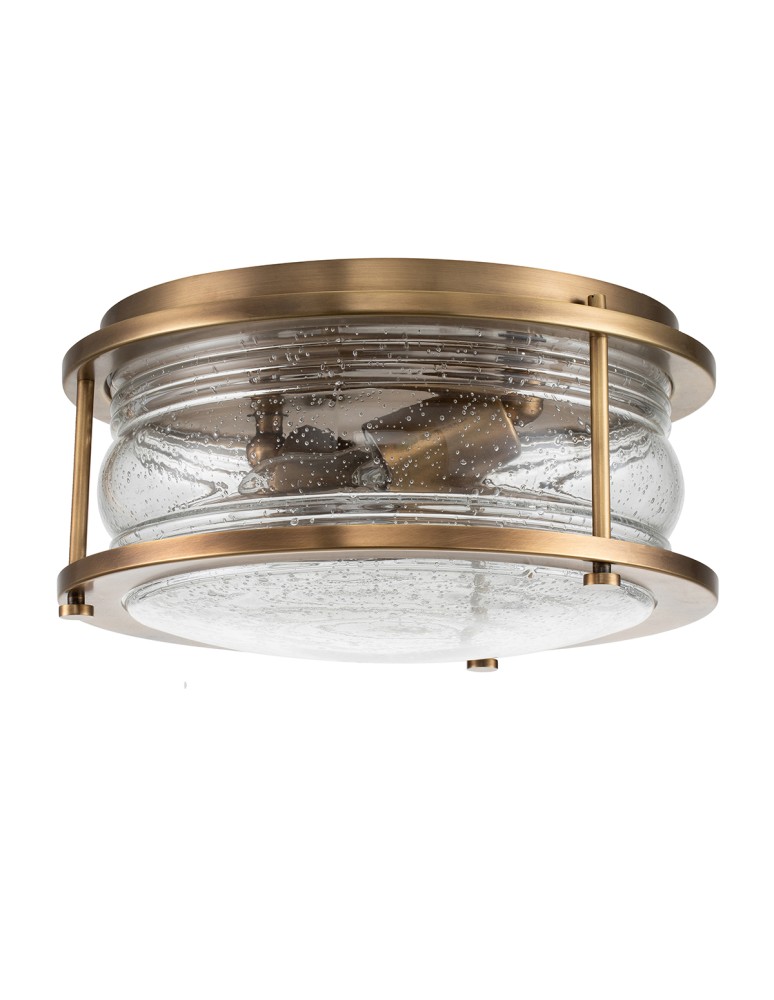 Quintiesse Plafon Ashland Bay - 2 źródła światła - Naturalny mosiądz IP44 Elstead Lighting QN-ASHLANDBAY-F-NBR-BATH