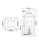 Quintiesse Duża latarnia naścienna Atwater - 1 źródło światła - Czarna IP44 Elstead Lighting QN-ATWATER-L-BK