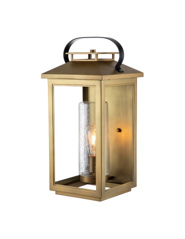 Quintiesse Duża latarnia naścienna Atwater - 1 źródło światła - Postarzany mosiądz IP44 Elstead Lighting QN-ATWATER-L-PD