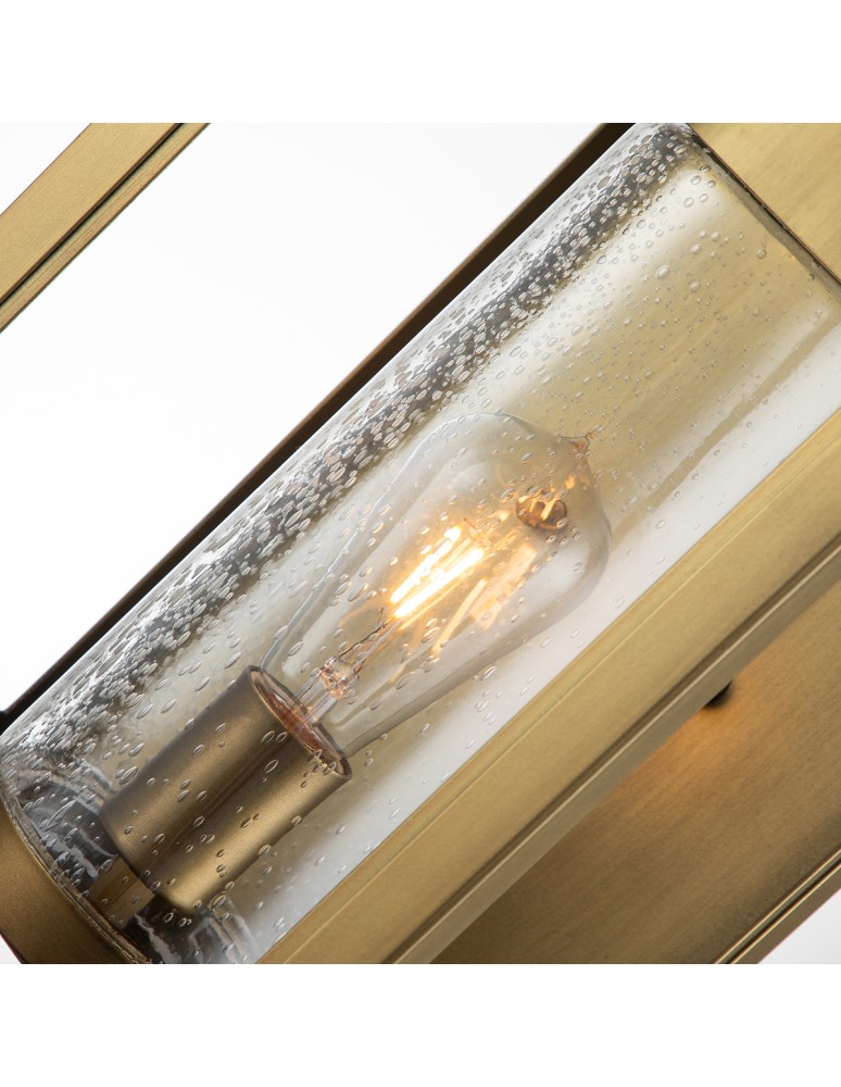 Quintiesse Duża latarnia naścienna Atwater - 1 źródło światła - Postarzany mosiądz IP44 Elstead Lighting QN-ATWATER-L-PD