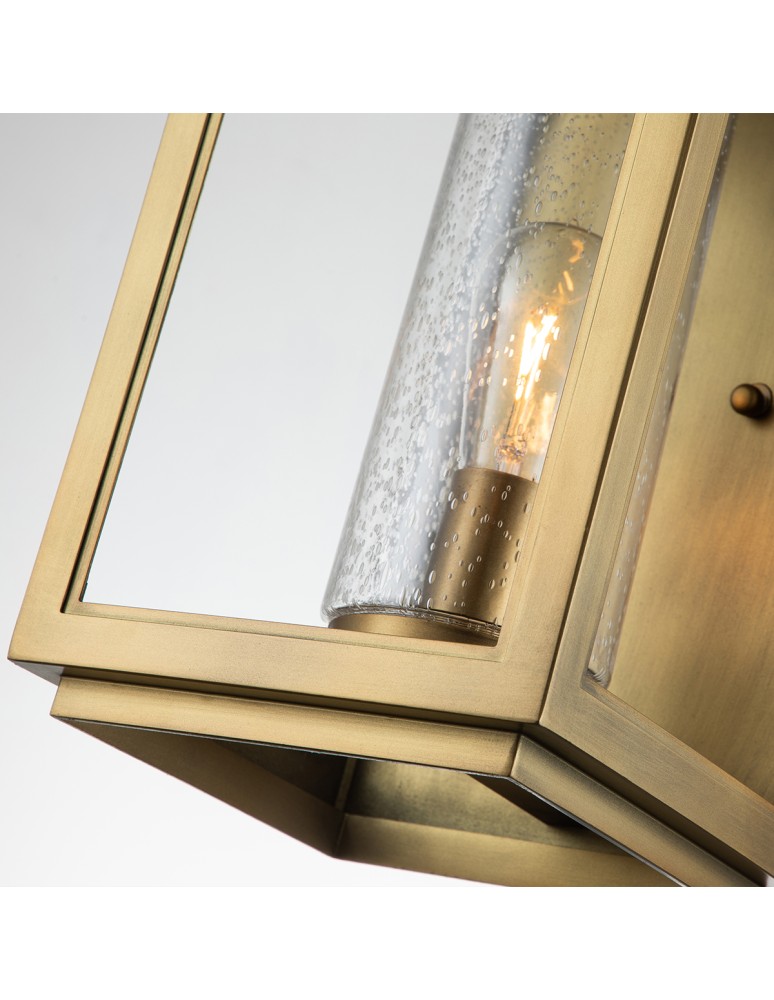 Quintiesse Duża latarnia naścienna Atwater - 1 źródło światła - Postarzany mosiądz IP44 Elstead Lighting QN-ATWATER-L-PD