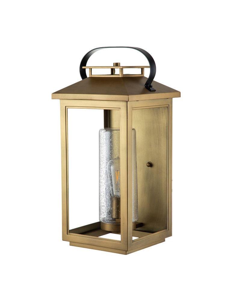 Quintiesse Duża latarnia naścienna Atwater - 1 źródło światła - Postarzany mosiądz IP44 Elstead Lighting QN-ATWATER-L-PD