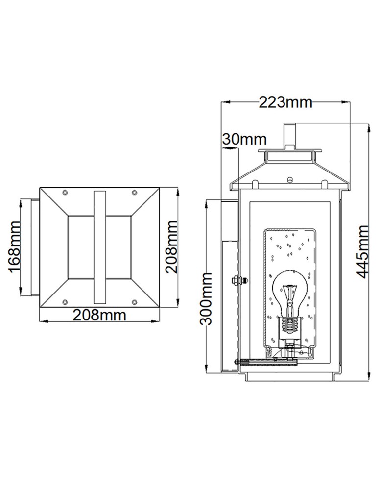 Quintiesse Średnia latarnia naścienna Atwater - 1 źródło światła - Czarna IP44 Elstead Lighting QN-ATWATER-M-BK
