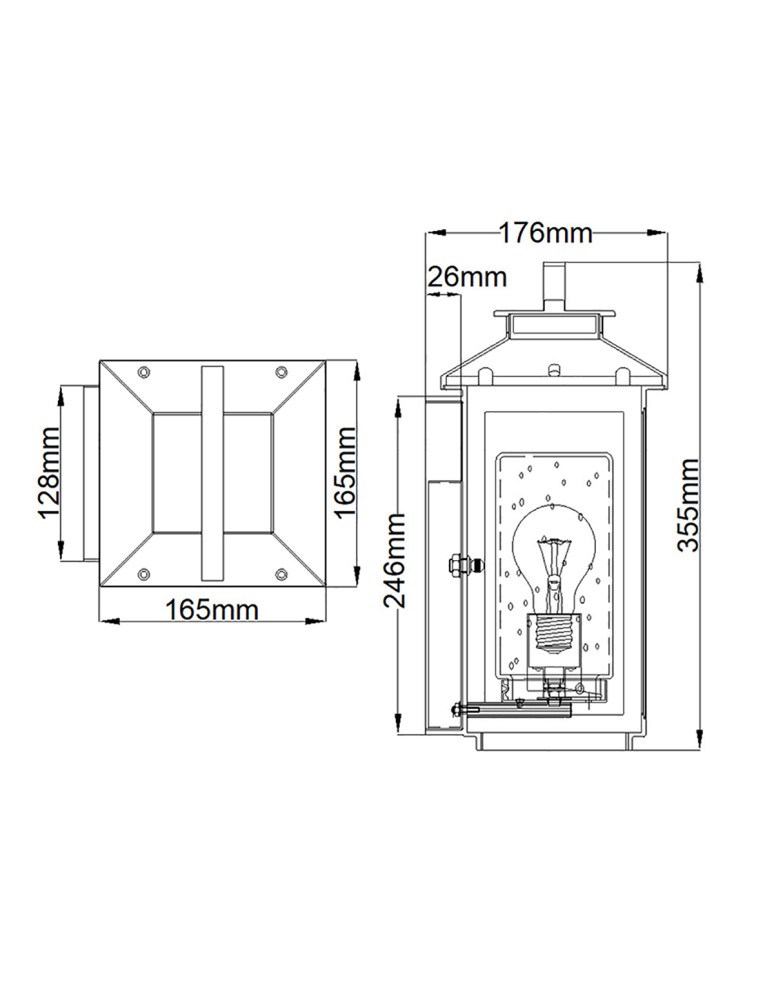 Outdoor wall lamps - Quintiesse Small wall lantern Atwater - 1 light source - Black IP44 Elstead Lighting QN-ATWATER-S-BK - product kolory-swiatla.pl 6