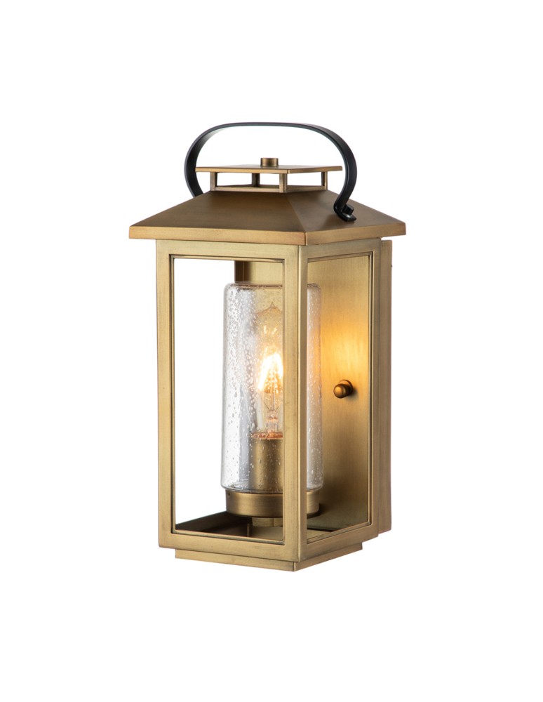 Outdoor wall lamps - Quintiesse Small wall lantern Atwater - 1 light source - Aged brass IP44 Elstead Lighting QN-ATWATER-S-PD - product kolory-swiatla.pl 1
