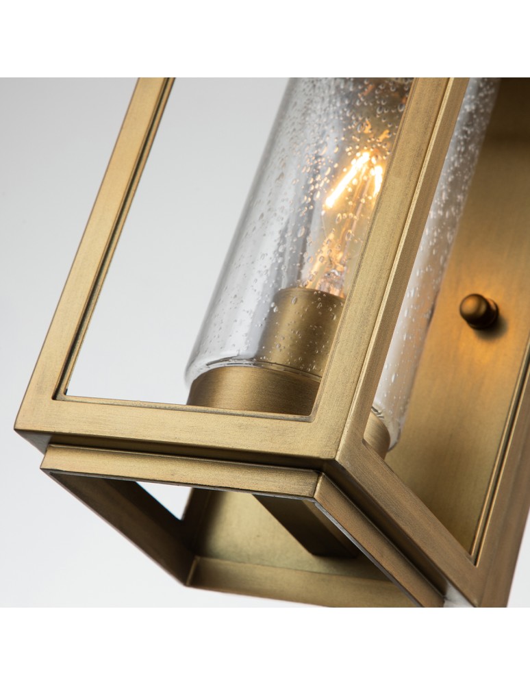 Quintiesse Mała latarnia naścienna Atwater - 1 źródło światła - Postarzany mosiądz IP44 Elstead Lighting QN-ATWATER-S-PD