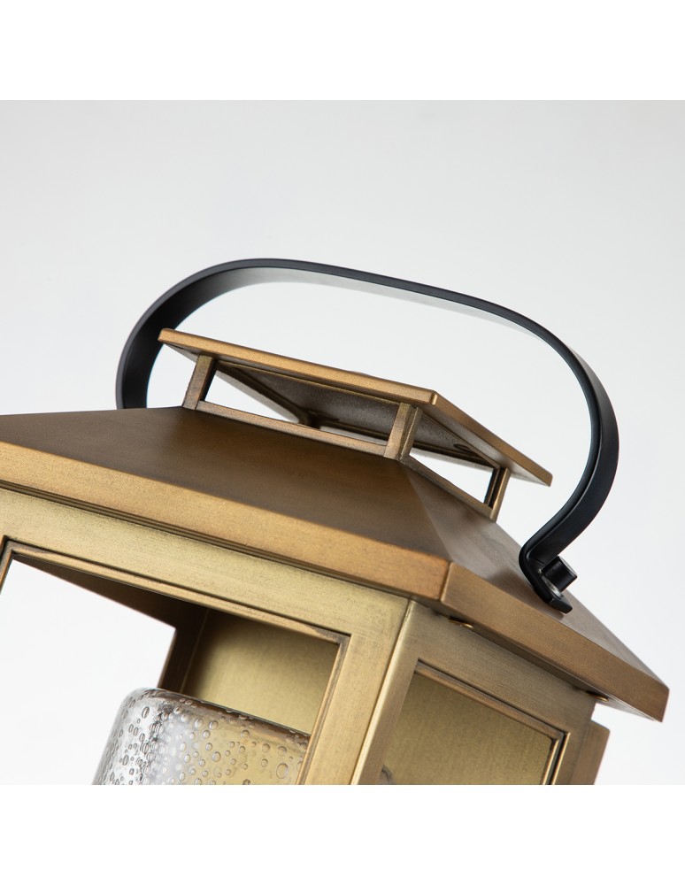 Quintiesse Mała latarnia naścienna Atwater - 1 źródło światła - Postarzany mosiądz IP44 Elstead Lighting QN-ATWATER-S-PD