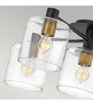 Ceiling lamps - Quintiesse Axel semi-flame - 5 light sources - Black / Old brass Elstead Lighting QN-AXEL5-BK - product 3