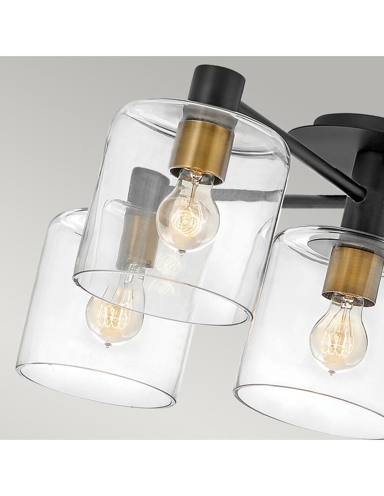 Ceiling lamps - Quintiesse Axel semi-flame - 5 light sources - Black / Old brass Elstead Lighting QN-AXEL5-BK - product kolory-swiatla.pl 3