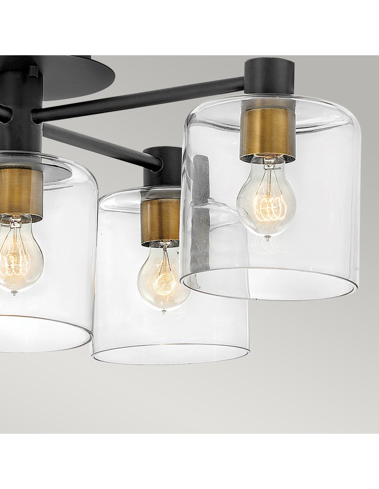 Ceiling lamps - Quintiesse Axel semi-flame - 5 light sources - Black / Old brass Elstead Lighting QN-AXEL5-BK - product kolory-swiatla.pl 4