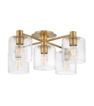 Ceiling lamps - Quintiesse Axel semi-plophone - 5 light sources - Old brass Elstead Lighting QN-AXEL5-HB - product 1