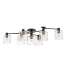Quintiesse Półplafon Axel - 7 źródeł światła - Czarny / Stary mosiądz Elstead Lighting QN-AXEL7-BK