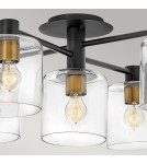 Quintiesse Półplafon Axel - 7 źródeł światła - Czarny / Stary mosiądz Elstead Lighting QN-AXEL7-BK