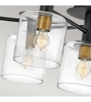 Ceiling lamps - Quintiesse Axel semi-flame - 7 light sources - Black / Old brass Elstead Lighting QN-AXEL7-BK - product 3