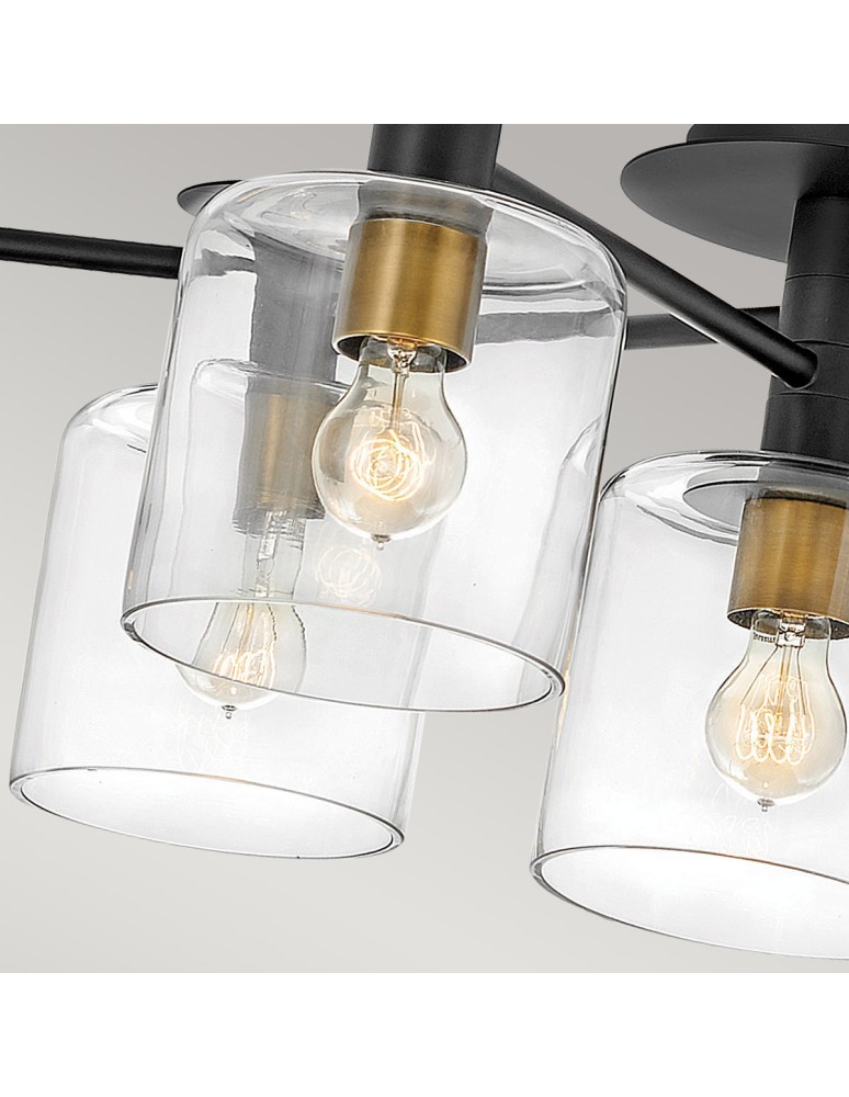 Ceiling lamps - Quintiesse Axel semi-flame - 7 light sources - Black / Old brass Elstead Lighting QN-AXEL7-BK - product kolory-swiatla.pl 3