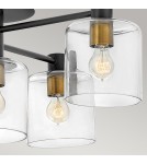 Ceiling lamps - Quintiesse Axel semi-flame - 7 light sources - Black / Old brass Elstead Lighting QN-AXEL7-BK - product 4
