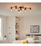 Ceiling lamps - Quintiesse Axel semi-flame - 7 light sources - Black / Old brass Elstead Lighting QN-AXEL7-BK - product 5