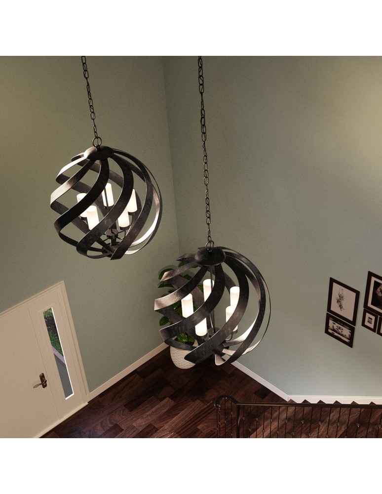 Quintiesse Blacksmith pendant lantern - 5 light sources IP44 Elstead Lighting QN-BLACKSMITH-5P-OBK