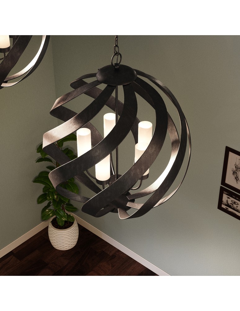 Quintiesse Blacksmith pendant lantern - 5 light sources IP44 Elstead Lighting QN-BLACKSMITH-5P-OBK