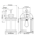 Outdoor wall lamps - Quintiesse Booker medium wall lantern - 1 light source IP44 Elstead Lighting QN-BOOKER-M-IA - product 7