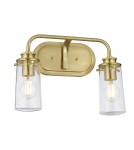 Bathroom wall lamps - Quintiesse Braelyn wall lamp - 2 light sources - Brushed brass IP44 Elstead Lighting QN-BRAELYN2-BB - product 1
