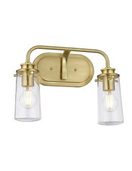 Quintiesse Braelyn wall lamp - 2 light sources - Brushed brass IP44 Elstead Lighting QN-BRAELYN2-BB