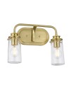 Quintiesse Braelyn wall lamp - 2 light sources - Brushed brass IP44 Elstead Lighting QN-BRAELYN2-BB