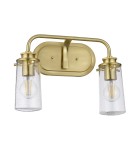 Bathroom wall lamps - Quintiesse Braelyn wall lamp - 2 light sources - Brushed brass IP44 Elstead Lighting QN-BRAELYN2-BB - product 2