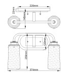 Bathroom wall lamps - Quintiesse Braelyn wall lamp - 2 light sources - Brushed brass IP44 Elstead Lighting QN-BRAELYN2-BB - product 5