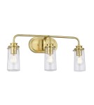 Bathroom wall lamps - Quintiesse Braelyn wall lamp - 3 light sources - Brushed brass IP44 Elstead Lighting QN-BRAELYN3-BB - product 1