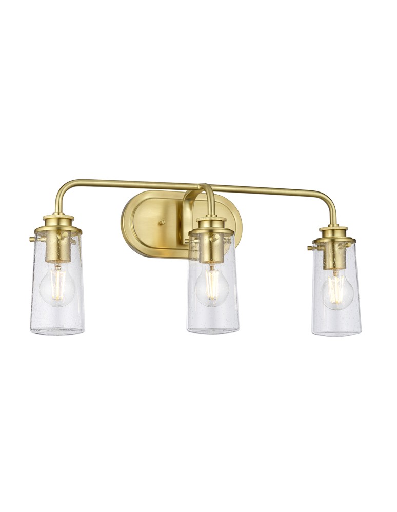 Bathroom wall lamps - Quintiesse Braelyn wall lamp - 3 light sources - Brushed brass IP44 Elstead Lighting QN-BRAELYN3-BB - product kolory-swiatla.pl 1