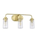 Quintiesse Kinkiet Braelyn - 3 źródła światła - Szczotkowany mosiądz IP44 Elstead Lighting QN-BRAELYN3-BB