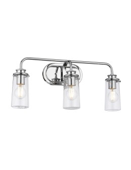 Quintiesse Kinkiet Braelyn - 3 źródła światła - Polerowany chrom IP44 Elstead Lighting QN-BRAELYN3-PC