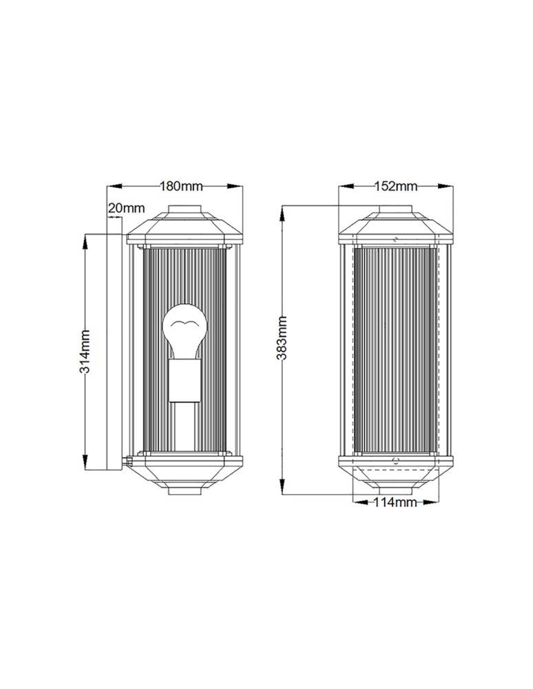 Outdoor wall lamps - Quintiesse Medium wall lantern Castelle - 1 light source - Black IP44 Elstead Lighting QN-CASTELLE-M-BLK - product kolory-swiatla.pl 5