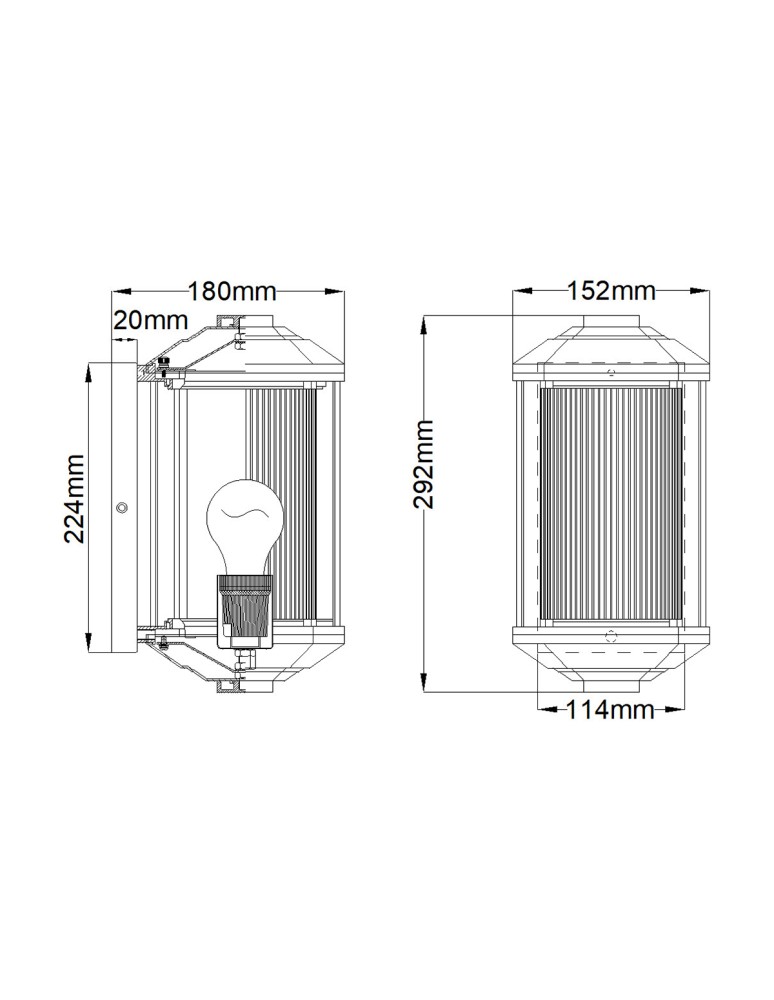 Outdoor wall lamps - Quintiesse Small wall lantern Castelle - 1 light source - Bronze IP44 Elstead Lighting QN-CASTELLE-S-BZ - product kolory-swiatla.pl 5