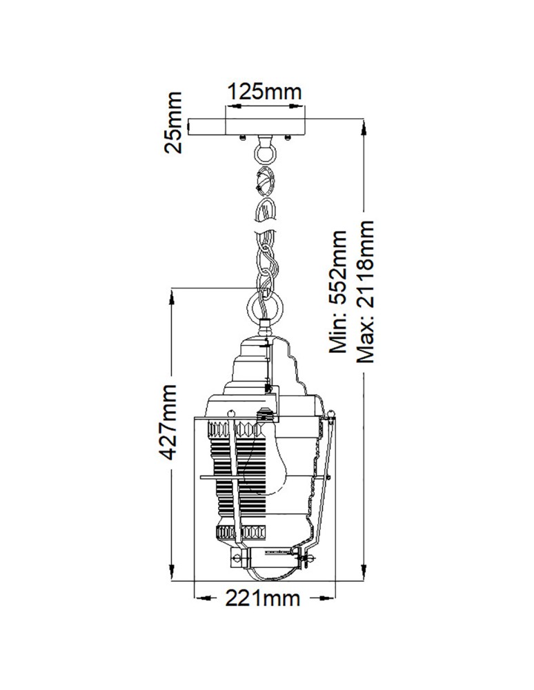 Outdoor pendant lamps - Quintiesse Chance Harbor pendant lantern - 1 light source IP44 Elstead Lighting QN-CHANCE-HARBOR8 - product kolory-swiatla.pl 5