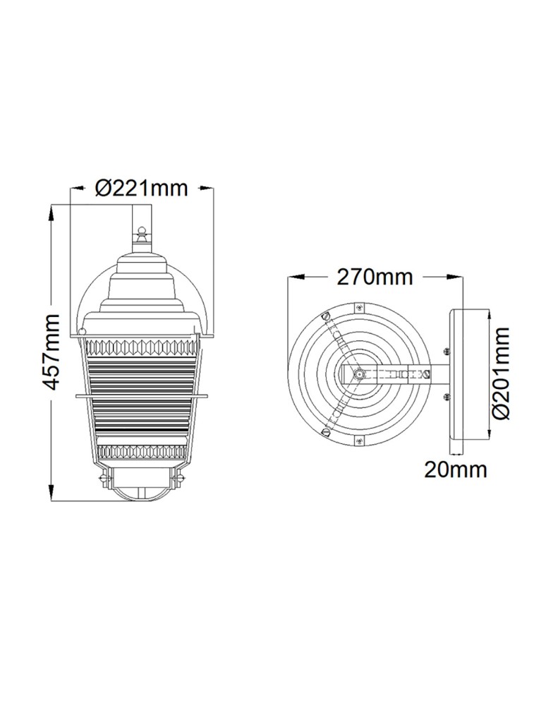 Outdoor wall lamps - Quintiesse Chance Harbor wall lantern - 1 light source IP44 Elstead Lighting QN-CHANCE-HARBOR-M - product kolory-swiatla.pl 5